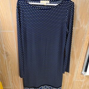Michael Kors Navy and Black Long Sleeve Dress